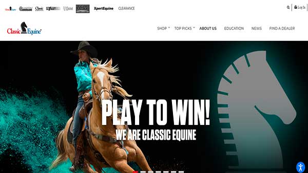 Homepage image of the website Classic Equine 