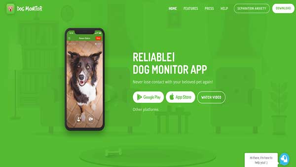 Homepage image of the app- Dog Monitor