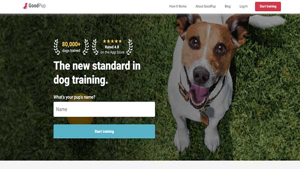 Homepage Image of GoodPup- The dog training app