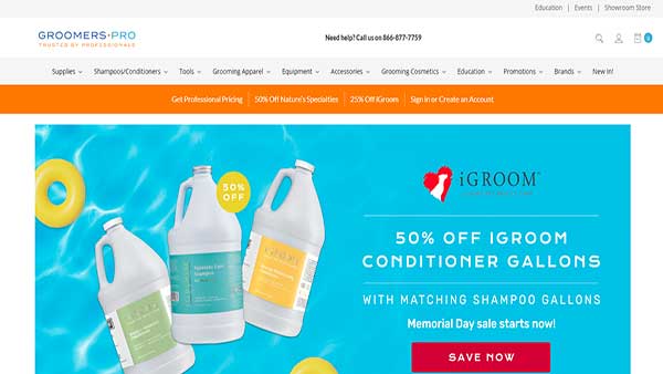 Homepage image of the website Groomer's Pro