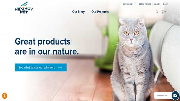 Homepage image of the website Healthy Pet