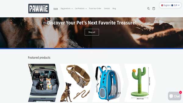 Homepage Image of the website Pawwie