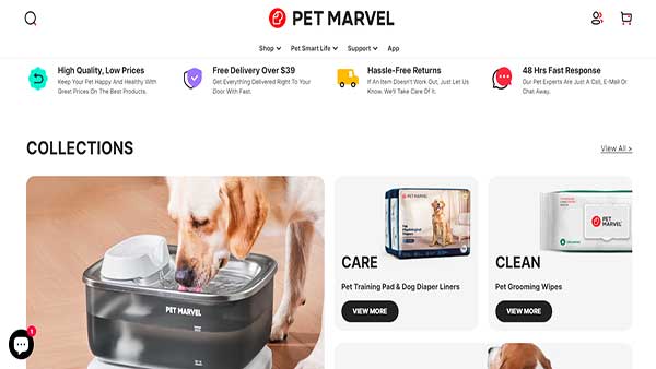 Homepage image of the website PET MARVEL