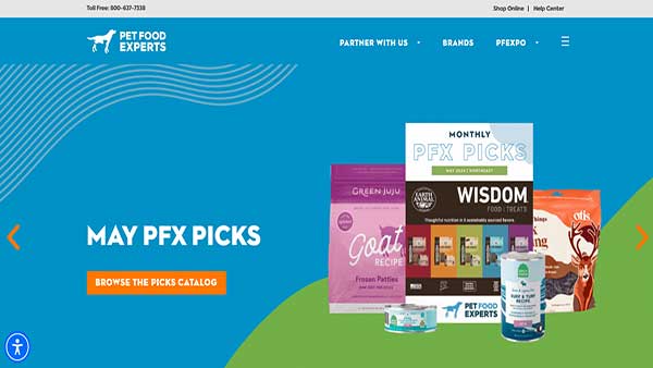 Home Page image of the Pet Food website Pet Food Expert