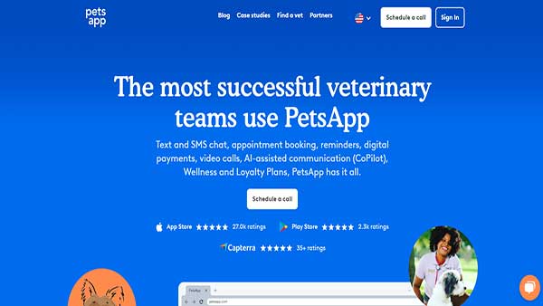 Homepage image of the app- Pets App