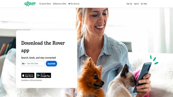Homepage image of the pet app- Rover