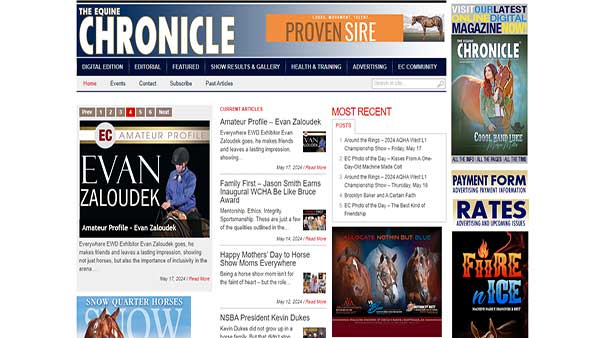 Homepage image of the website The Equine Chronicle