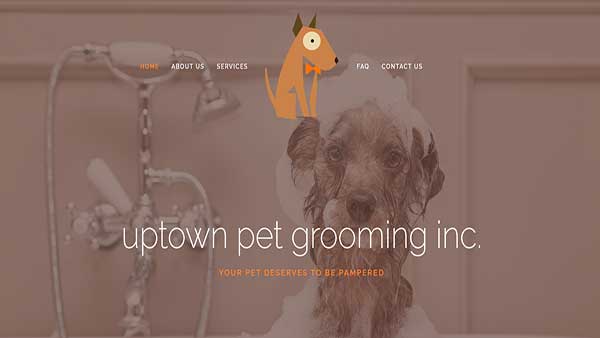 Homepage image of the website Uptown Pet Grooming inc.