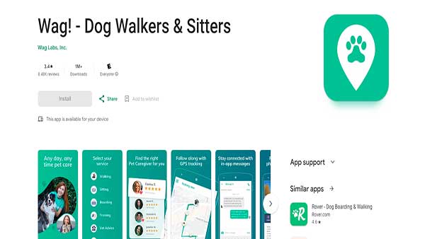 Homepage image of the pet app- Wag
