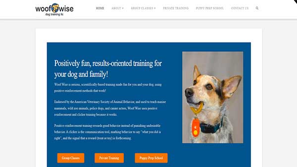 Homepage image of the website Woofwise
