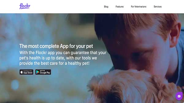 Homepage image of the Pet App Flockr