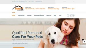 Home Page image of the pet grooming website Happay Pet