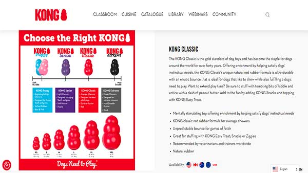 Home page image of the pet toys Featuring Kong Classic Dog Toy 