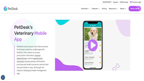 Home Page image of the Pet App- PetDesk's Veterinary Mobile App