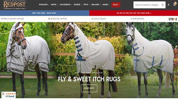 Home Page image of the Equine Website RedPost Equestrain