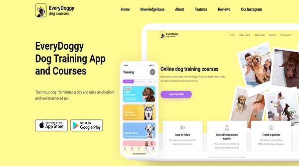 Homepage image of the Dog training App EveryDoggy