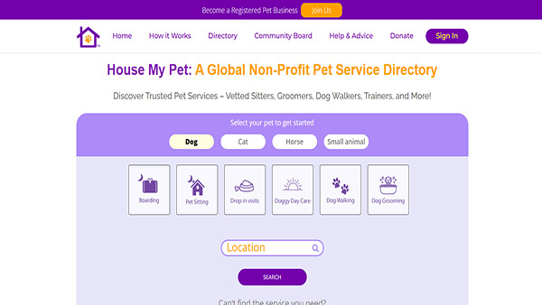 HouseMyPet is a pet business listing directory