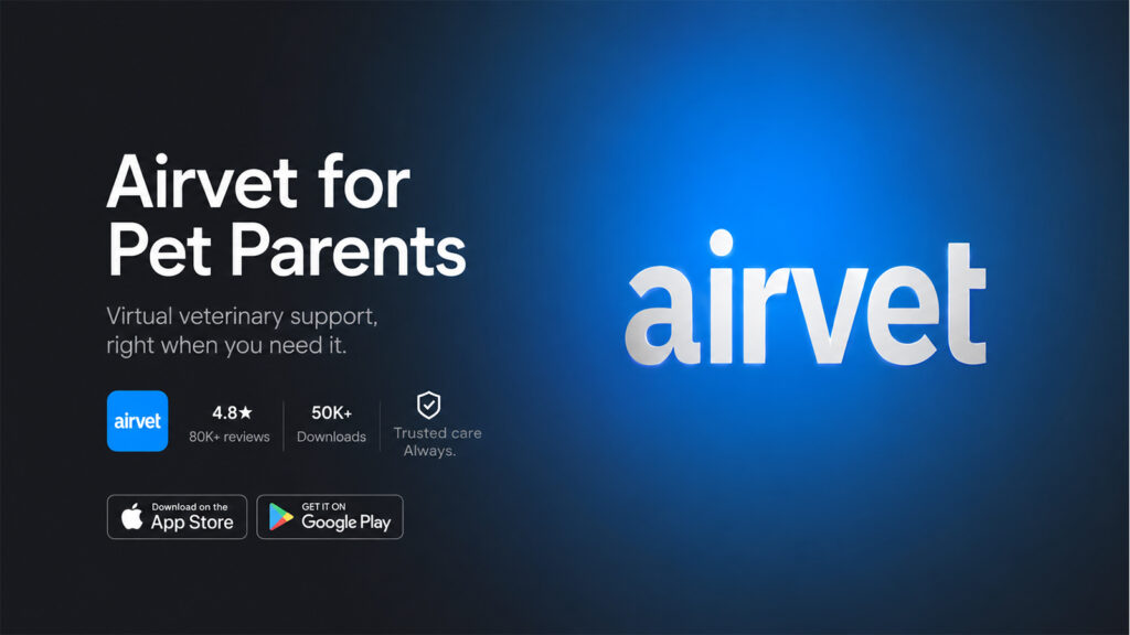Airvet virtual veterinary support app for pet parents with online vet care and mobile access.