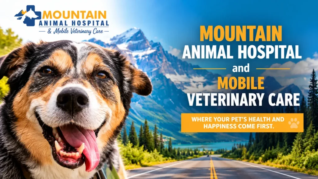 Mountain Animal Hospital and Mobile Veterinary Care providing veterinary services in a scenic mountain setting.