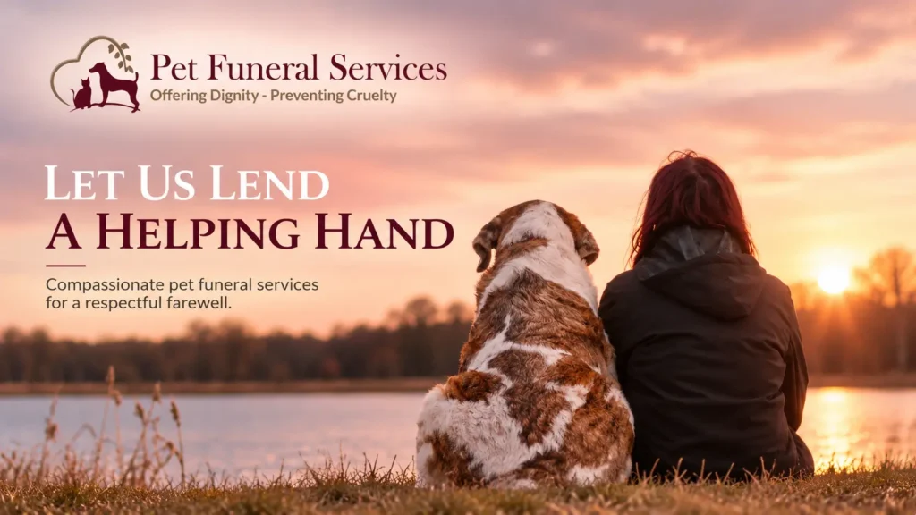 Pet Funeral Services offering compassionate farewell and dignified pet funeral care for grieving pet owners.